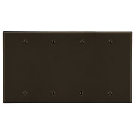 Hubbell Wiring Device-Kellems Wallplate, 4-Gang, 4 Box Mount Blank, Brown P43